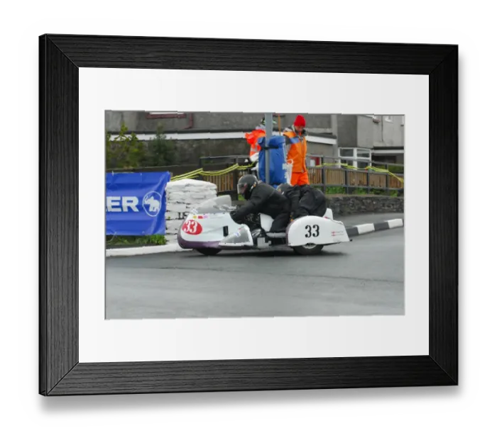 Framed Print : Phil Biggadyke & Hayley Jayne Capewell (AHP Triumph) 2013 Pre TT Classic