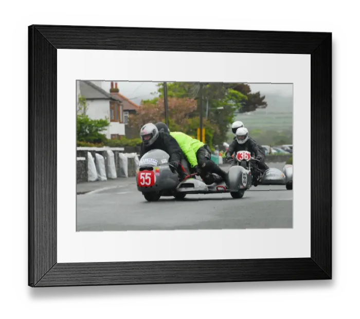 Framed Print : Ella Klatte & Stef Vernooy (Triumph) 2013 Pre TT Classic Framed Print : Ella Klatte & Stef Vernooy (Triumph) 2013 Pre TT Classic