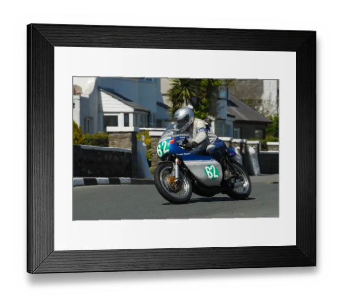 Framed Print : Les Trotter (Suzuki) 2013 Pre TT Classic