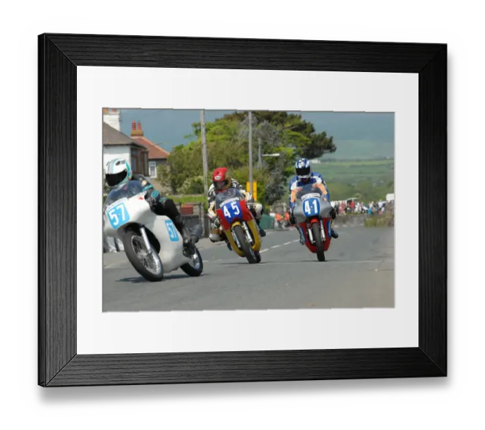 Framed Print : Geoff Bates (Honda) and Ed Manley Jnr (Honda) and Sam Kinkead (Drixton Honda) 2012 Pre TT Classic Framed Print : Geoff Bates (Honda) and Ed Manley Jnr (Honda) and Sam Kinkead (Drixton Honda) 2012 Pre TT Classic