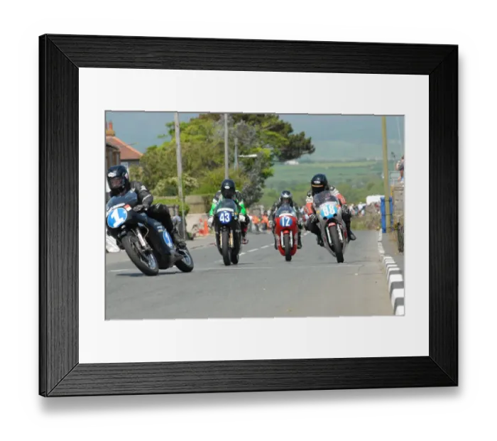 Framed Print : Alan Oversby (AJS) and Tom Parkes (Honda) 2012 Pre TT Classic Framed Print : Alan Oversby (AJS) and Tom Parkes (Honda) 2012 Pre TT Classic