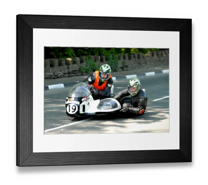 Framed Print : Steve Dehoux & Viviane Groetembril (Windle Triumph) 2012 Pre TT Classic Framed Print : Steve Dehoux & Viviane Groetembril (Windle Triumph) 2012 Pre TT Classic