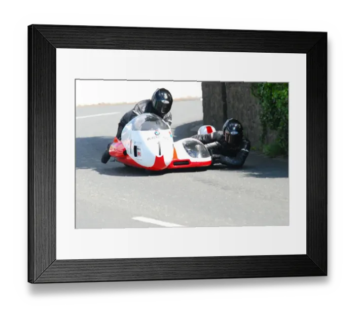 Framed Print : Vincent Biggs & Phil Biggs (Busch BMW) 2011 Pre TT Classic Framed Print : Vincent Biggs & Phil Biggs (Busch BMW) 2011 Pre TT Classic