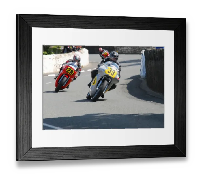 Framed Print : John A. Jones (Seeley Matchless) and Tom Jackson (Drixton Honda) 2011 Pre TT Classic Framed Print : John A. Jones (Seeley Matchless) and Tom Jackson (Drixton Honda) 2011 Pre TT Classic