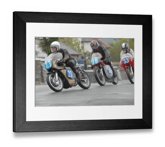 Framed Print : Mick Moreton (Seeley 7R) and Harold Bromiley (Bultaco) 2007 Pre TT Classic Framed Print : Mick Moreton (Seeley 7R) and Harold Bromiley (Bultaco) 2007 Pre TT Classic