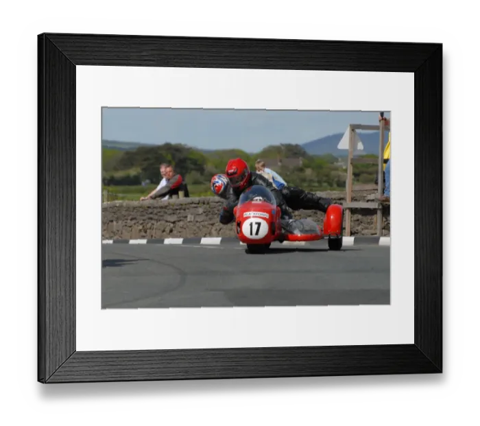 Framed Print : Phillip Holt & Bert Vloemans (Crick BSA) 2007 Pre TT Classic