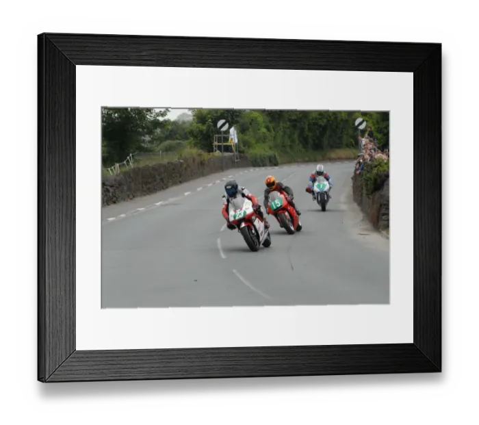 Framed Print : Phil Harvey (Honda) and Nigel Moore (Honda) and Paul Shoesmith (Honda) 2009 Post TT Framed Print : Phil Harvey (Honda) and Nigel Moore (Honda) and Paul Shoesmith (Honda) 2009 Post TT