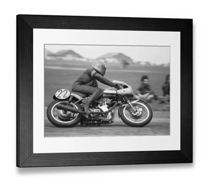 Framed Print : Peter Kermode (Velocette) 1978 Jurby Airfield