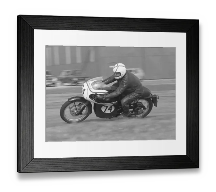 Framed Print : Bill Snelling (Velocette) 1978 Jurby Airfield Framed Print : Bill Snelling (Velocette) 1978 Jurby Airfield