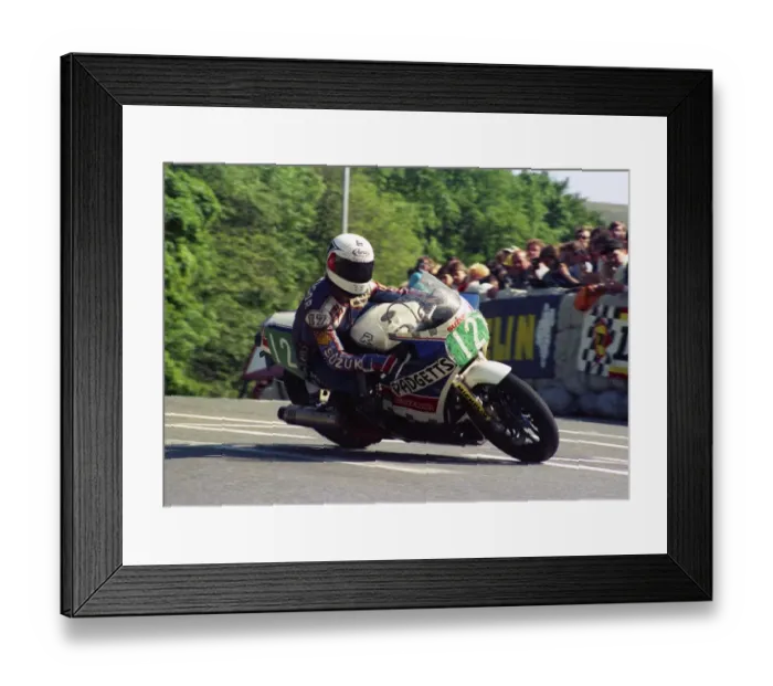 Framed Print : Graeme McGregor (Suzuki) 1987 Production B TT