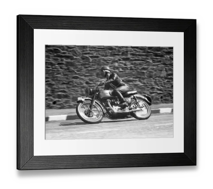 Framed Print : Travelling marshal Colin Broughton (Triumph) 1957 TT Framed Print : Travelling marshal Colin Broughton (Triumph) 1957 TT
