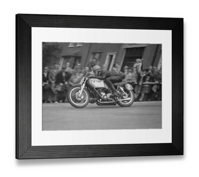 Framed Print : Jack Brett (AJS Porcupine) 1952 Senior TT