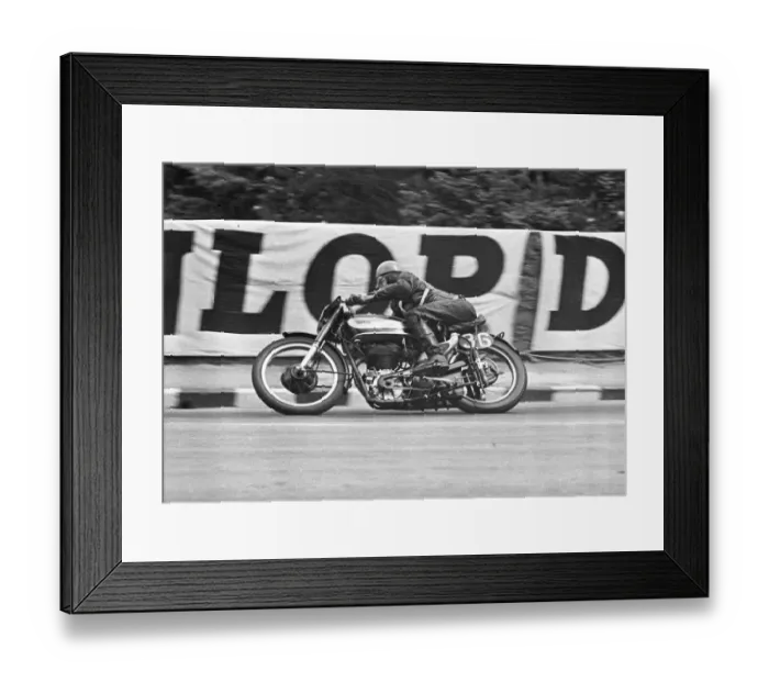 Framed Print : Jack Brett (Norton) 1950 Senior TT