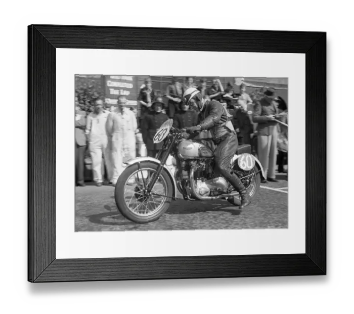 Framed Print : Jack Cannell (Triumph) 1947 Senior Clubman TT Framed Print : Jack Cannell (Triumph) 1947 Senior Clubman TT