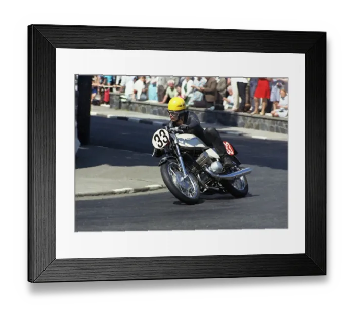 Framed Print : Tony Dunnell (Kawasaki) 1969 Production 500 TT Framed Print : Tony Dunnell (Kawasaki) 1969 Production 500 TT
