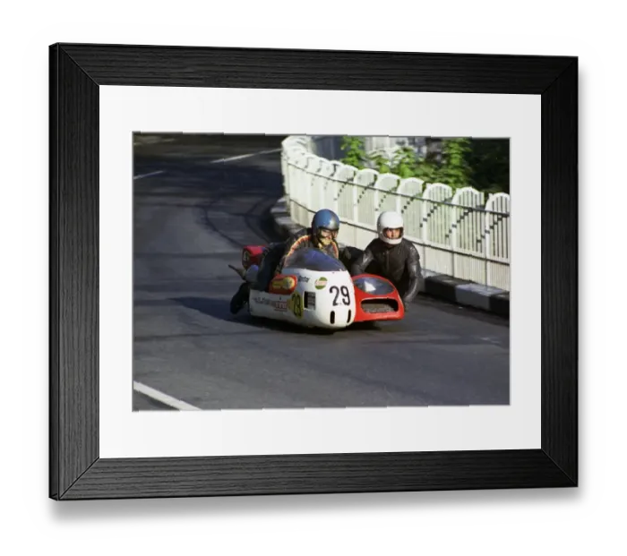 Framed Print : Jeff Gawley & Peter Sales (Konig) 1973 750 Sidecar TT
