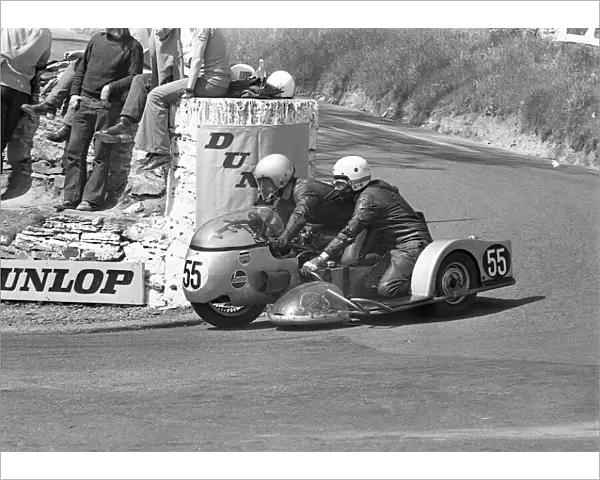 Keith Griffin and Malcolm Sharrocks (SG Triumph) 1973 500cc Sidecar TT