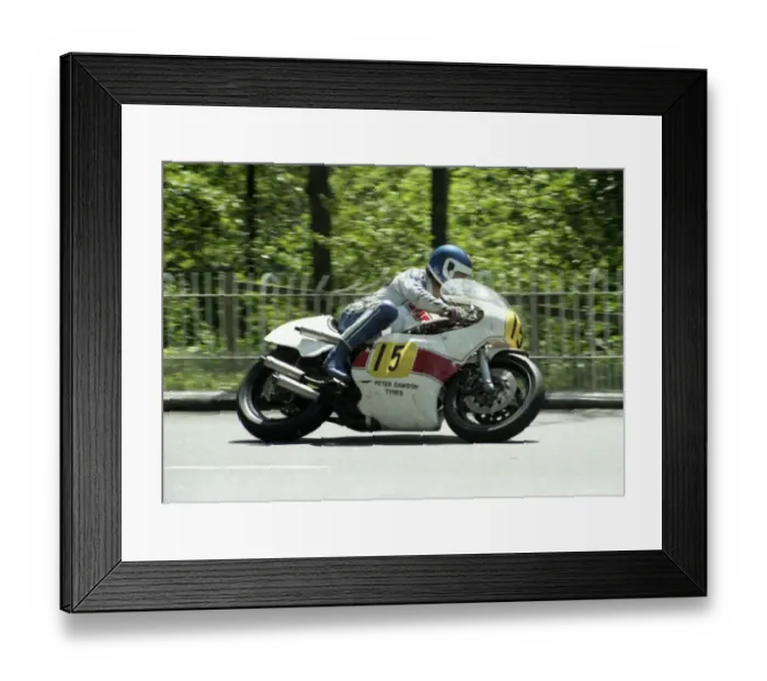 Framed Print : Kenny Harrison (Yamaha) 1985 Senior TT
