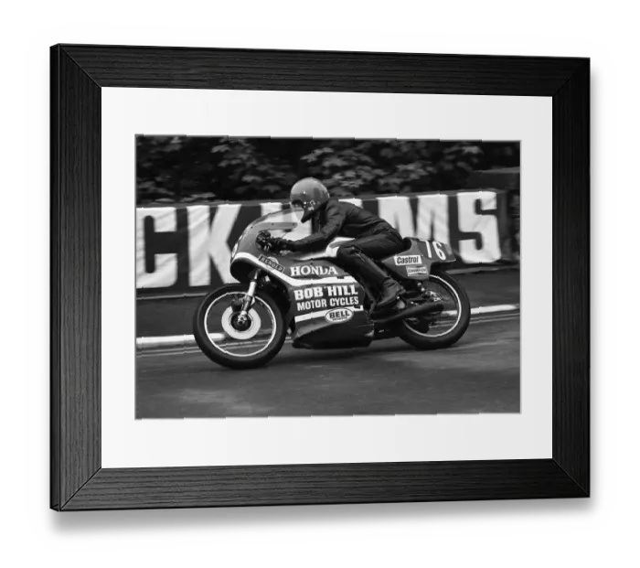 Framed Print : Bob Hill (Honda) 1980 Formula Three TT