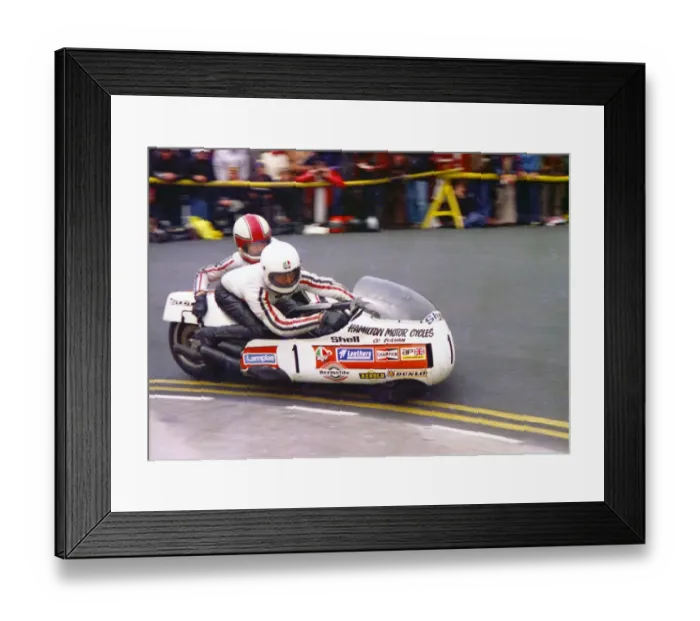Framed Print : Mac Hobson & Stuart Collins (Yamaha) 1977 Sidecar TT Framed Print : Mac Hobson & Stuart Collins (Yamaha) 1977 Sidecar TT