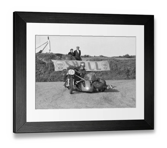 Framed Print : Hans Haldeman (Norton) 1954 Sidecar TT Framed Print : Hans Haldeman (Norton) 1954 Sidecar TT