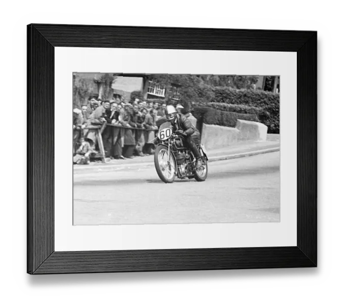 Framed Print : Leslie Harris (Velocette) 1950 Junior TT Framed Print : Leslie Harris (Velocette) 1950 Junior TT