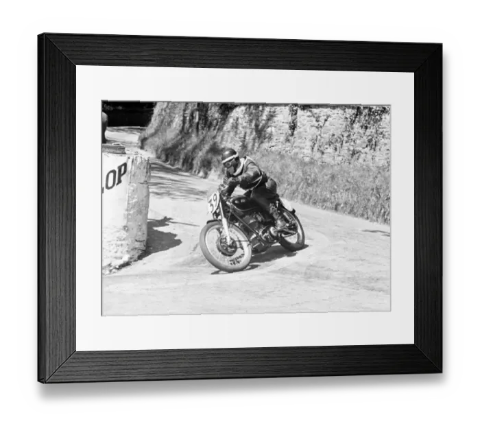 Framed Print : Syd Jensen (AJS) 1949 Junior TT Framed Print : Syd Jensen (AJS) 1949 Junior TT