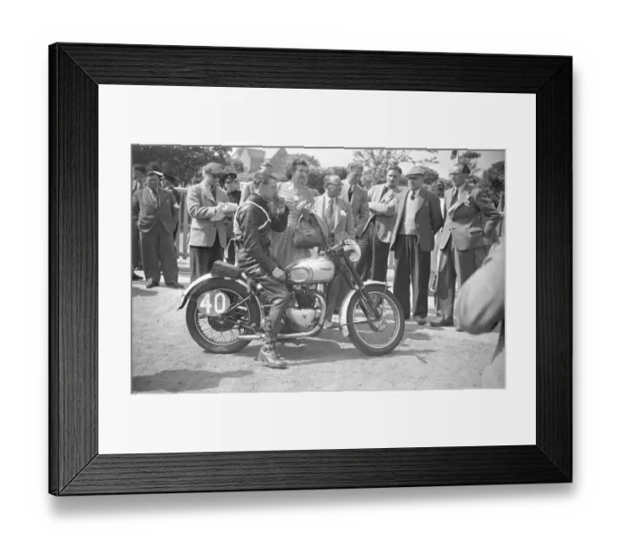 Framed Print : Allan Jefferies (Triumph) 1949 Senior Clubman TT Framed Print : Allan Jefferies (Triumph) 1949 Senior Clubman TT