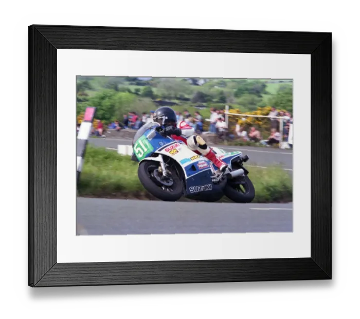 Framed Print : Dave Madsen-Mygdal (Suzuki) 1987 Production B TT Framed Print : Dave Madsen-Mygdal (Suzuki) 1987 Production B TT