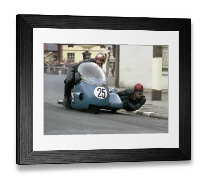 Framed Print : Ian McDonald & H H Walker (Triumph) 1965 Sidecar TT Framed Print : Ian McDonald & H H Walker (Triumph) 1965 Sidecar TT