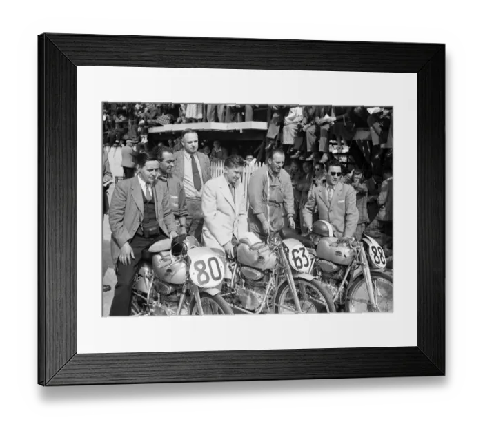 Framed Print : The Mondial team; 1952 Ultra Lightweight TT Framed Print : The Mondial team; 1952 Ultra Lightweight TT