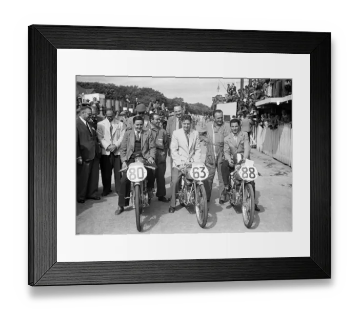 Framed Print : The Mondial team, 1952 Ultra Lightweight TT Framed Print : The Mondial team, 1952 Ultra Lightweight TT