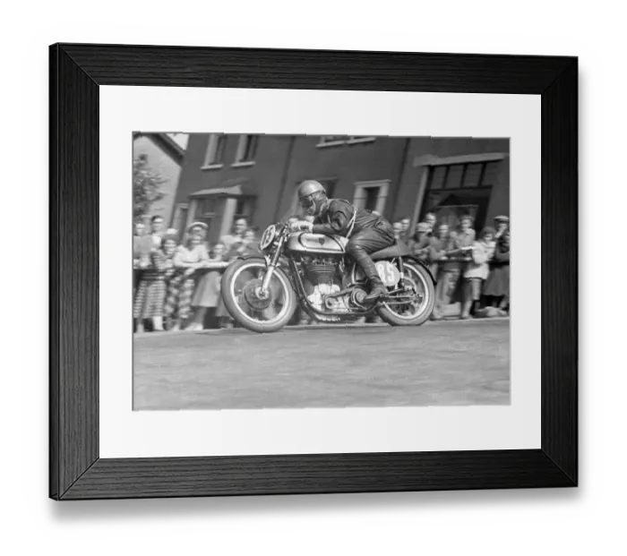 Framed Print : Tommy McEwan (Norton) 1951 Senior TT