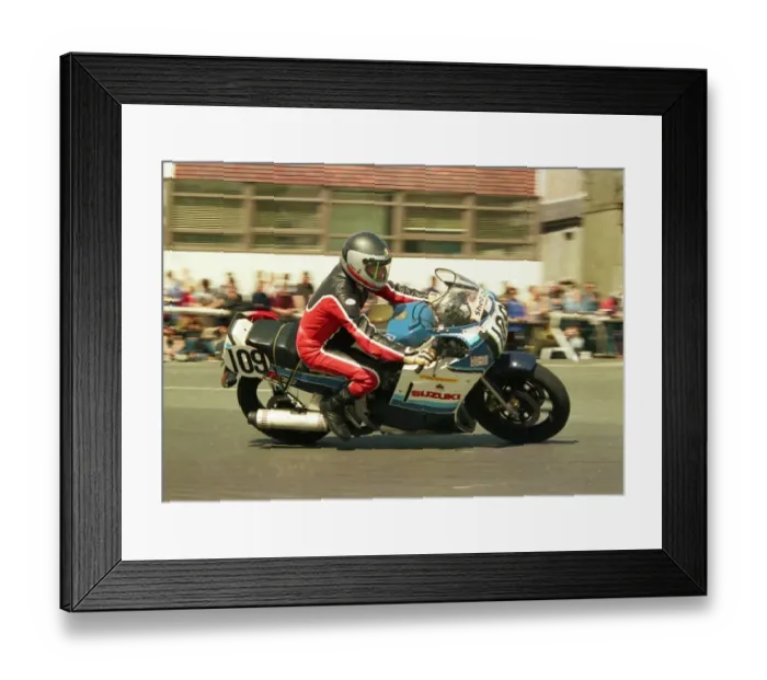 Framed Print : Keith Nicholls (Suzuki) 1987 Formula One TT Framed Print : Keith Nicholls (Suzuki) 1987 Formula One TT