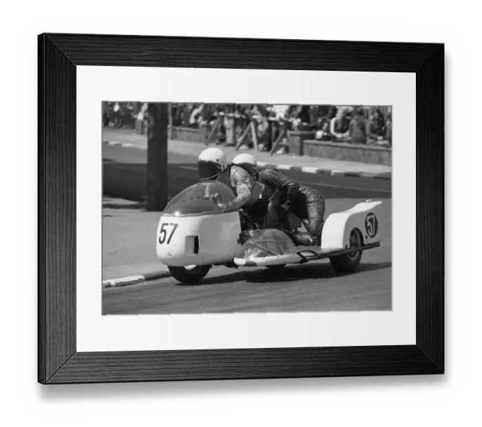 Framed Print : Artie Oates & Edda Oates (SG BSA) 1975 500 Sidecar TT Framed Print : Artie Oates & Edda Oates (SG BSA) 1975 500 Sidecar TT