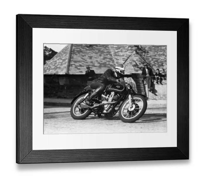 Framed Print : Frank Perris (AJS) 1955 Junior TT Framed Print : Frank Perris (AJS) 1955 Junior TT