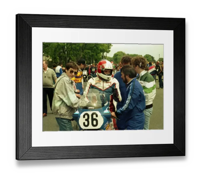 Framed Print : Michael & Tony Rutter (Suzuki) 1987 Formula One TT Framed Print : Michael & Tony Rutter (Suzuki) 1987 Formula One TT