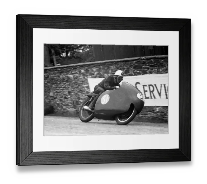 Framed Print : Jack Wood (Duke Velocette) 1956 Junior TT