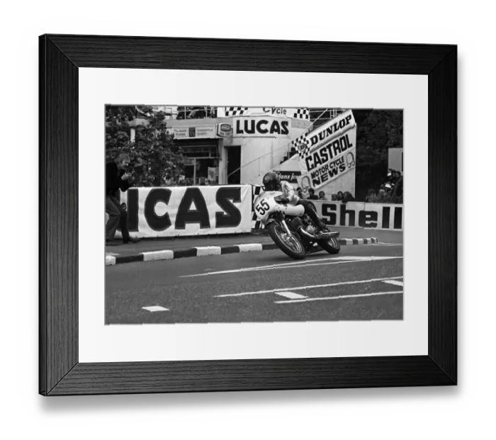Framed Print : Danny Shimmin (Suzuki) 1973 Production TT