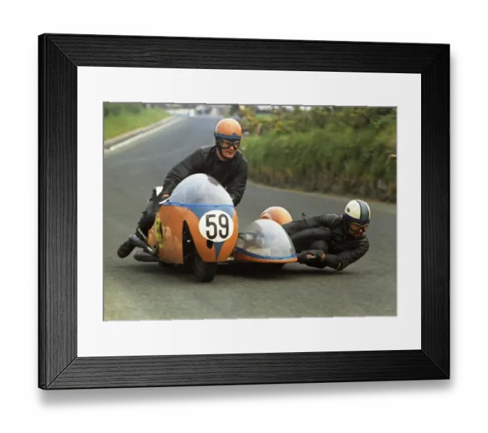 Framed Print : Campbell Smith & James Law (BSA) 1970 750 Sidecar TT Framed Print : Campbell Smith & James Law (BSA) 1970 750 Sidecar TT