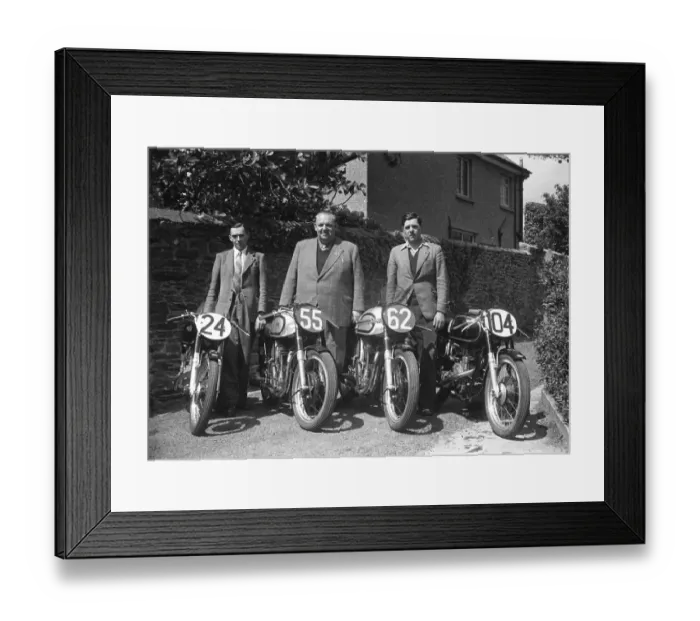 Framed Print : The Bryants of Biggleswade 1953 TT team Framed Print : The Bryants of Biggleswade 1953 TT team