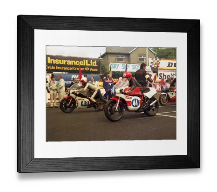 Framed Print : Mick Chatterton (Yamaha) and Richard Swallow (Maxton Yamaha) 1987 Junior TT Framed Print : Mick Chatterton (Yamaha) and Richard Swallow (Maxton Yamaha) 1987 Junior TT