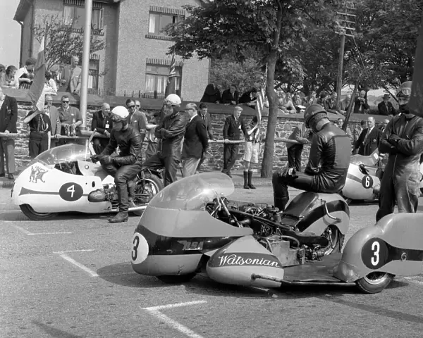 Max Deubel & Emil Horner (BMW) and Chris Vincent & Eric Bliss (BSA) 1962 Sidecar TT