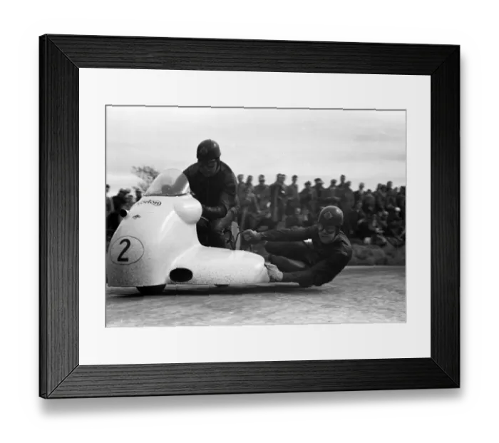 Framed Print : Len Taylor & Peter Glover (Norton) 1957 Sidecar TT Framed Print : Len Taylor & Peter Glover (Norton) 1957 Sidecar TT