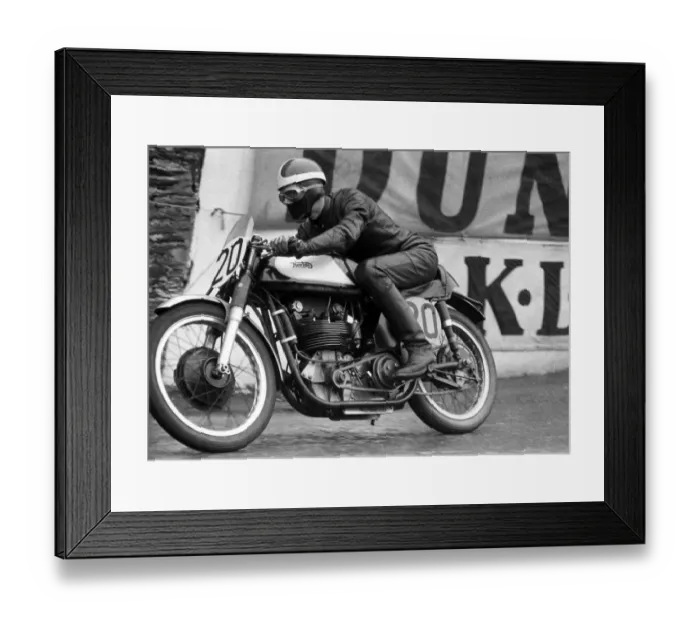Framed Print : Phil Carter (Telfer Norton) 1955 Lightweight TT Framed Print : Phil Carter (Telfer Norton) 1955 Lightweight TT