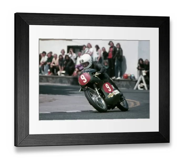 Framed Print : Fred Walton (Velocette) 1976 Production TT Framed Print : Fred Walton (Velocette) 1976 Production TT