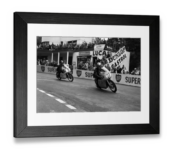 Framed Print : Pat Walsh (Ariel) and Jack Gow (Ducati) 1961 Lightweight TT Framed Print : Pat Walsh (Ariel) and Jack Gow (Ducati) 1961 Lightweight TT