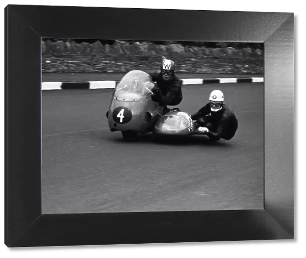 Les Wells & Ray Campbell (Norton) 1961 Sidecar TT practice