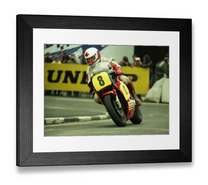 Framed Print : Kevin Wilson (Suzuki) 1987 Senior TT
