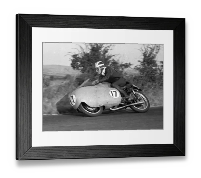 Framed Print : Bill Lomas (Guzzi) 1955 Junior Ulster Grand Prix